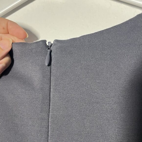 MM LaFluer Cheri Midi Dress Size 12 Gray Fit & Flare Stretch Sleeveless Back Zip - Picture 8 of 13